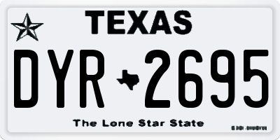 TX license plate DYR2695