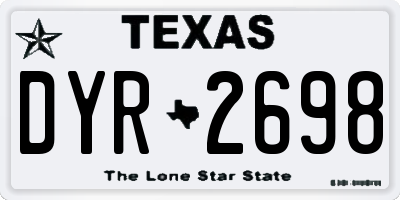 TX license plate DYR2698