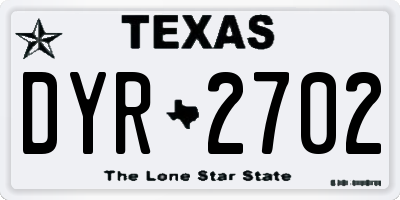 TX license plate DYR2702
