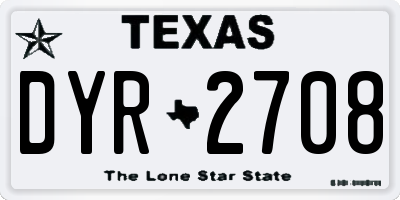 TX license plate DYR2708
