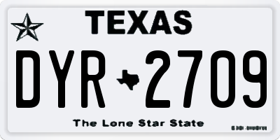TX license plate DYR2709