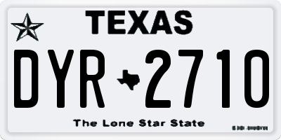 TX license plate DYR2710