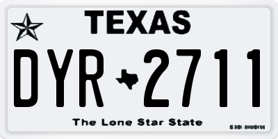 TX license plate DYR2711