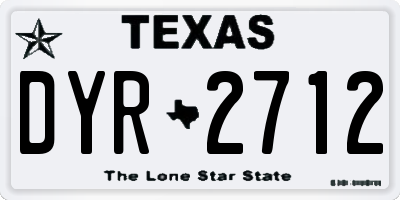 TX license plate DYR2712