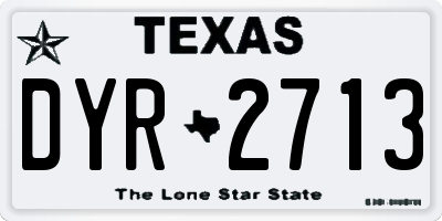 TX license plate DYR2713