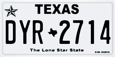 TX license plate DYR2714