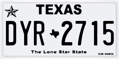 TX license plate DYR2715