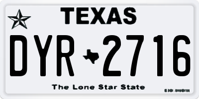 TX license plate DYR2716