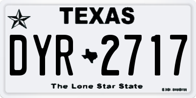 TX license plate DYR2717
