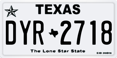 TX license plate DYR2718