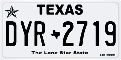 TX license plate DYR2719