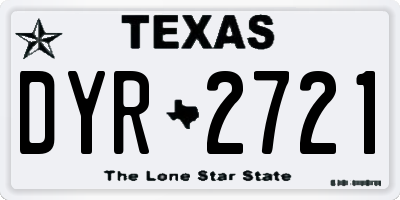 TX license plate DYR2721