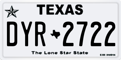 TX license plate DYR2722