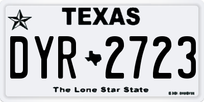 TX license plate DYR2723