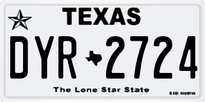 TX license plate DYR2724