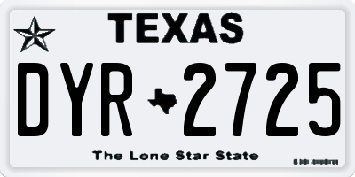TX license plate DYR2725