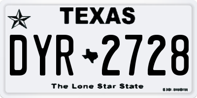 TX license plate DYR2728