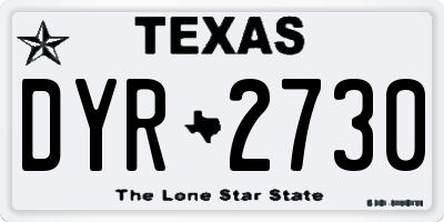 TX license plate DYR2730