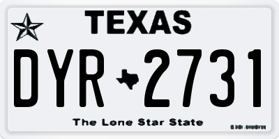 TX license plate DYR2731