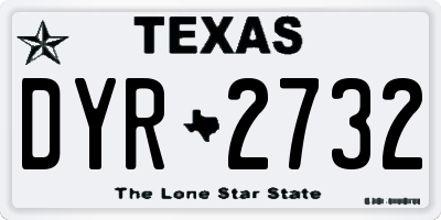 TX license plate DYR2732