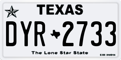 TX license plate DYR2733