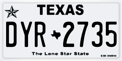 TX license plate DYR2735