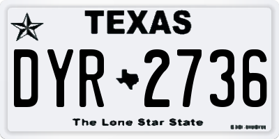 TX license plate DYR2736