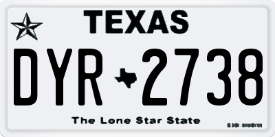 TX license plate DYR2738