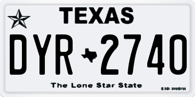 TX license plate DYR2740
