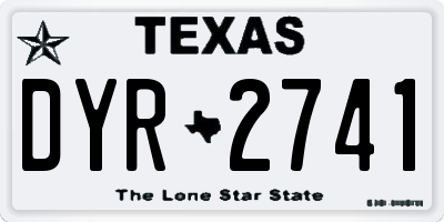 TX license plate DYR2741