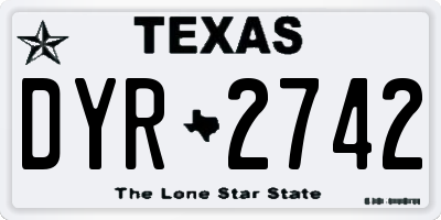 TX license plate DYR2742