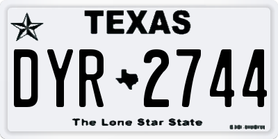 TX license plate DYR2744