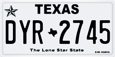 TX license plate DYR2745