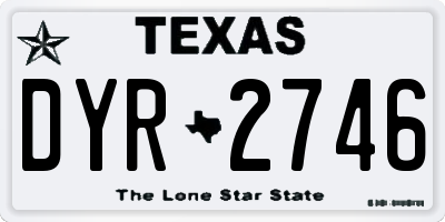 TX license plate DYR2746