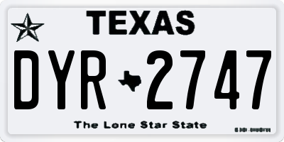 TX license plate DYR2747
