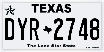 TX license plate DYR2748