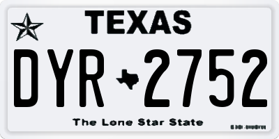 TX license plate DYR2752