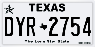 TX license plate DYR2754