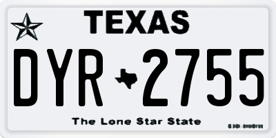 TX license plate DYR2755