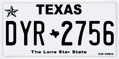TX license plate DYR2756