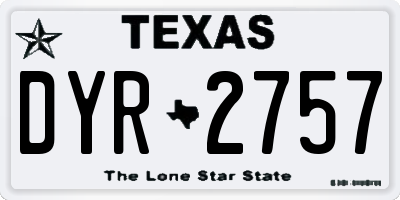 TX license plate DYR2757