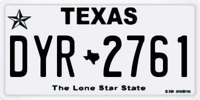 TX license plate DYR2761