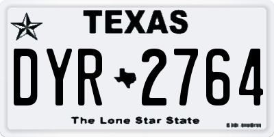 TX license plate DYR2764