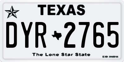 TX license plate DYR2765