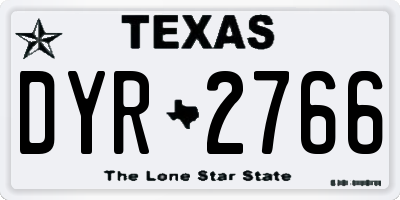 TX license plate DYR2766