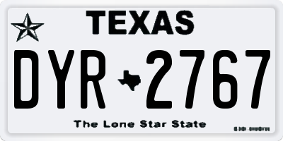 TX license plate DYR2767