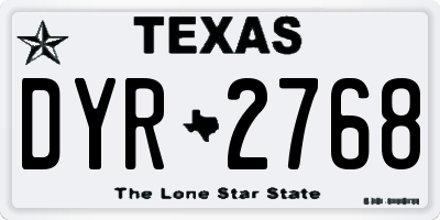 TX license plate DYR2768