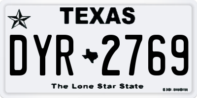TX license plate DYR2769