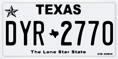 TX license plate DYR2770