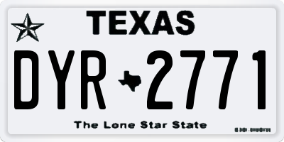 TX license plate DYR2771